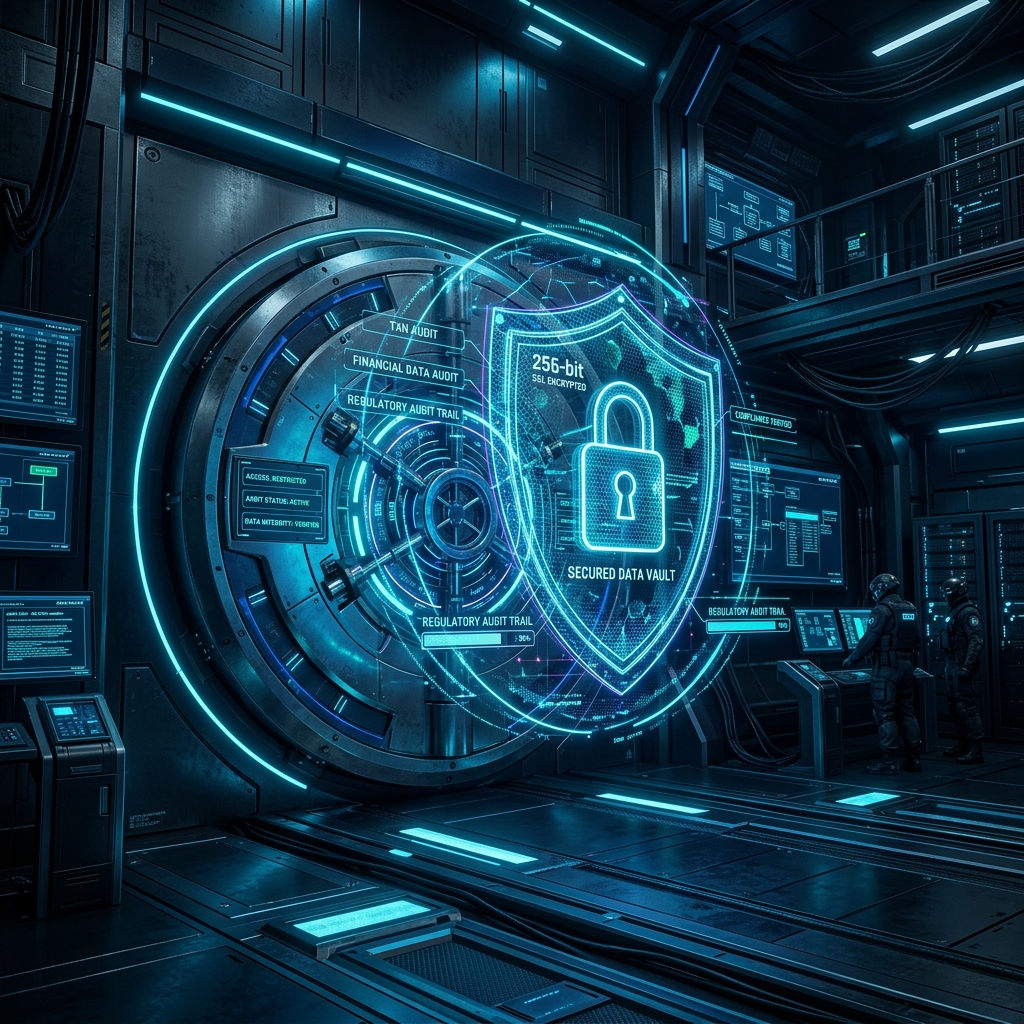 3D Cyber Bank Data Vault & 256-Bit SSL Shield